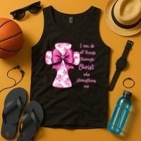 I Can Do All Things Through Christ Toile Cross And Bow Tank Top thumb 4