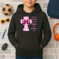 I Can Do All Things Through Christ Toile Cross And Bow Kids Hoodie thumb 2