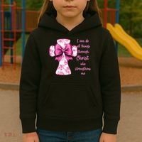 I Can Do All Things Through Christ Toile Cross And Bow Kids Hoodie thumb 3