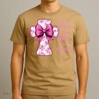 I Can Do All Things Through Christ Toile Cross And Bow T-Shirt thumb 3