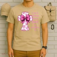 I Can Do All Things Through Christ Toile Cross And Bow T-Shirt thumb 6