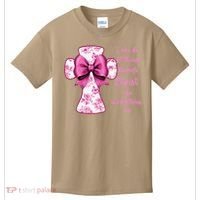 I Can Do All Things Through Christ Toile Cross And Bow Kids T-Shirt thumb 0