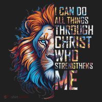 I Can Do All Things Through Christ Lion Faith Religious Beanie thumb 2