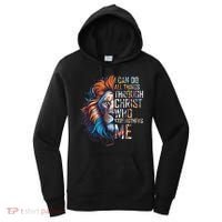 I Can Do All Things Through Christ Lion Faith Religious Women's Hoodie thumb 0