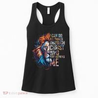 I Can Do All Things Through Christ Lion Faith Religious Women's Tank Top thumb 0