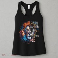 I Can Do All Things Through Christ Lion Faith Religious Women's Tank Top thumb 3