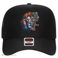 I Can Do All Things Through Christ Lion Faith Religious Hat thumb 0