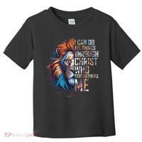 I Can Do All Things Through Christ Lion Faith Religious Toddler T-Shirt thumb 0