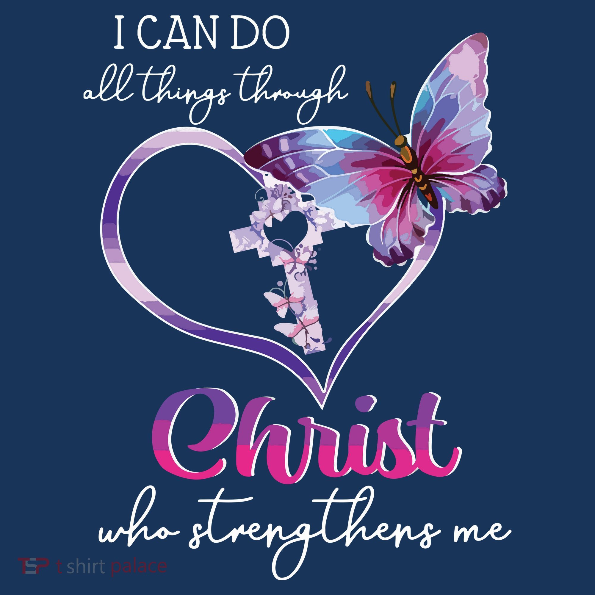 I Can Do All Things Through Christ Butterfly Art Easter Day USA-Made Doggie Bandana