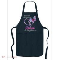I Can Do All Things Through Christ Butterfly Art Easter Day Apron thumb 0