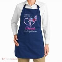 I Can Do All Things Through Christ Butterfly Art Easter Day Apron thumb 2