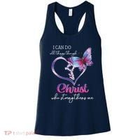 I Can Do All Things Through Christ Butterfly Art Easter Day Women's Tank Top thumb 0