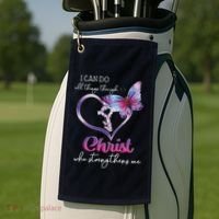 I Can Do All Things Through Christ Butterfly Art Easter Day Golf Towel thumb 2