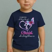 I Can Do All Things Through Christ Butterfly Art Easter Day Toddler T-Shirt thumb 2