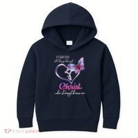 I Can Do All Things Through Christ Butterfly Art Easter Day Kids Hoodie thumb 0