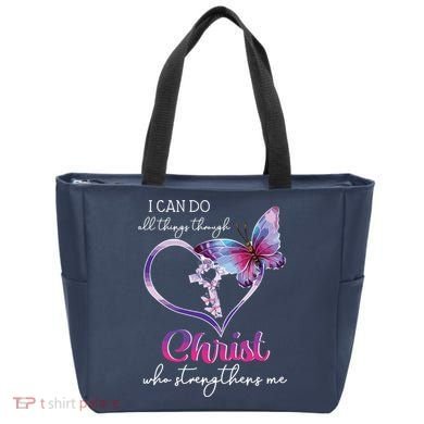 I Can Do All Things Through Christ Butterfly Art Easter Day Tote Bag