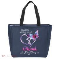 I Can Do All Things Through Christ Butterfly Art Easter Day Tote Bag thumb 0