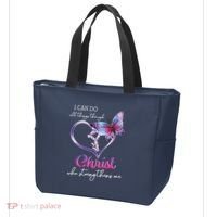 I Can Do All Things Through Christ Butterfly Art Easter Day Tote Bag thumb 3