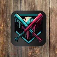 Ice Cream Dripping Baseball Home Plate Drip Respect The Coaster thumb 0