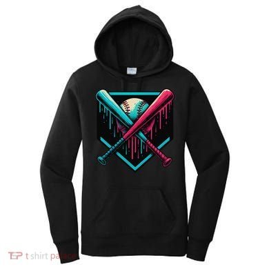 Ice Cream Dripping Baseball Home Plate Drip Respect The Women's Hoodie
