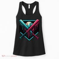 Ice Cream Dripping Baseball Home Plate Drip Respect The Women's Tank Top thumb 0
