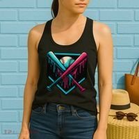 Ice Cream Dripping Baseball Home Plate Drip Respect The Women's Tank Top thumb 2