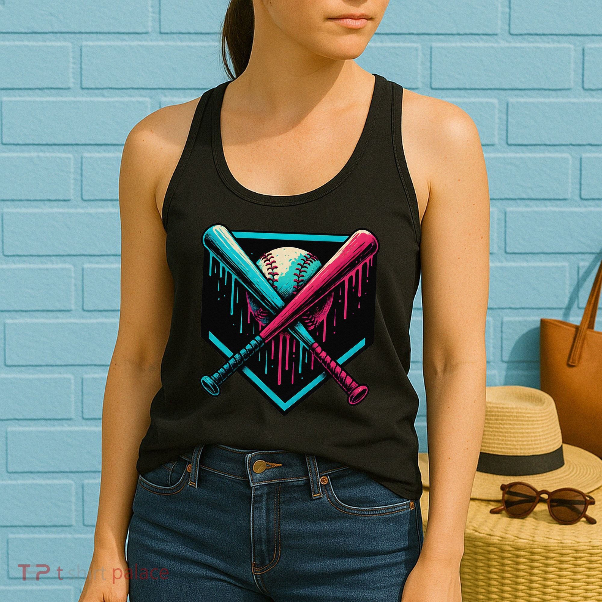 Ice Cream Dripping Baseball Home Plate Drip Respect The Women's Tank Top