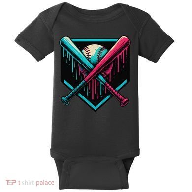 Ice Cream Dripping Baseball Home Plate Drip Respect The Baby Bodysuit