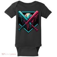 Ice Cream Dripping Baseball Home Plate Drip Respect The Baby Bodysuit thumb 0