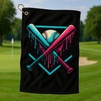Ice Cream Dripping Baseball Home Plate Drip Respect The Golf Towel thumb 1