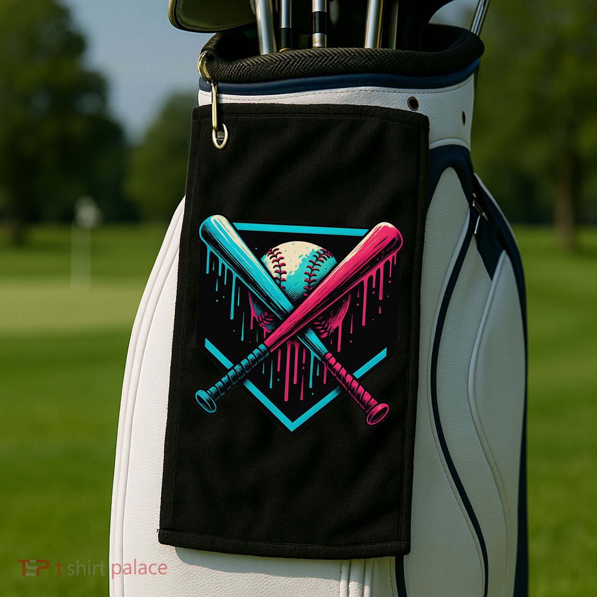 Ice Cream Dripping Baseball Home Plate Drip Respect The Golf Towel
