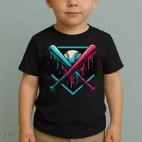 Ice Cream Dripping Baseball Home Plate Drip Respect The Toddler T-Shirt thumb 2