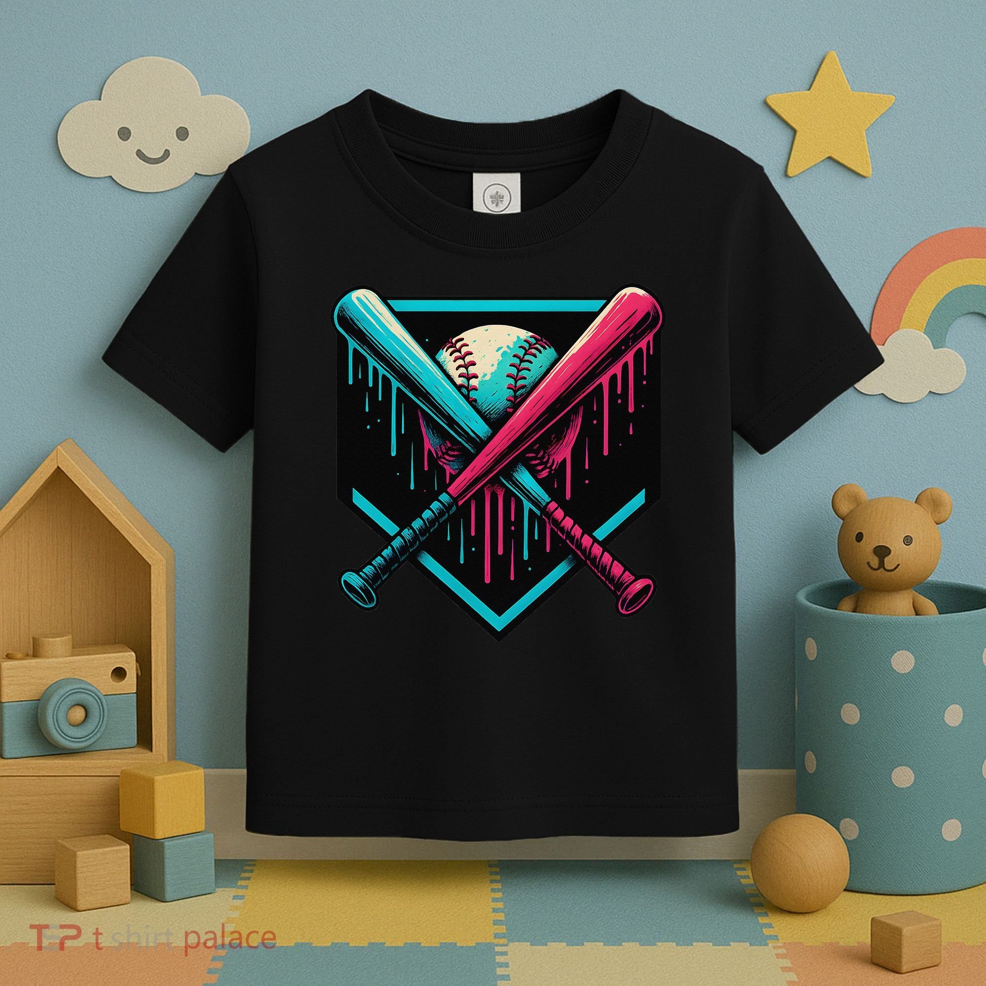 Ice Cream Dripping Baseball Home Plate Drip Respect The Toddler T-Shirt