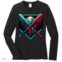 Ice Cream Dripping Baseball Home Plate Drip Respect The Women's Long Sleeve Shirt thumb 0