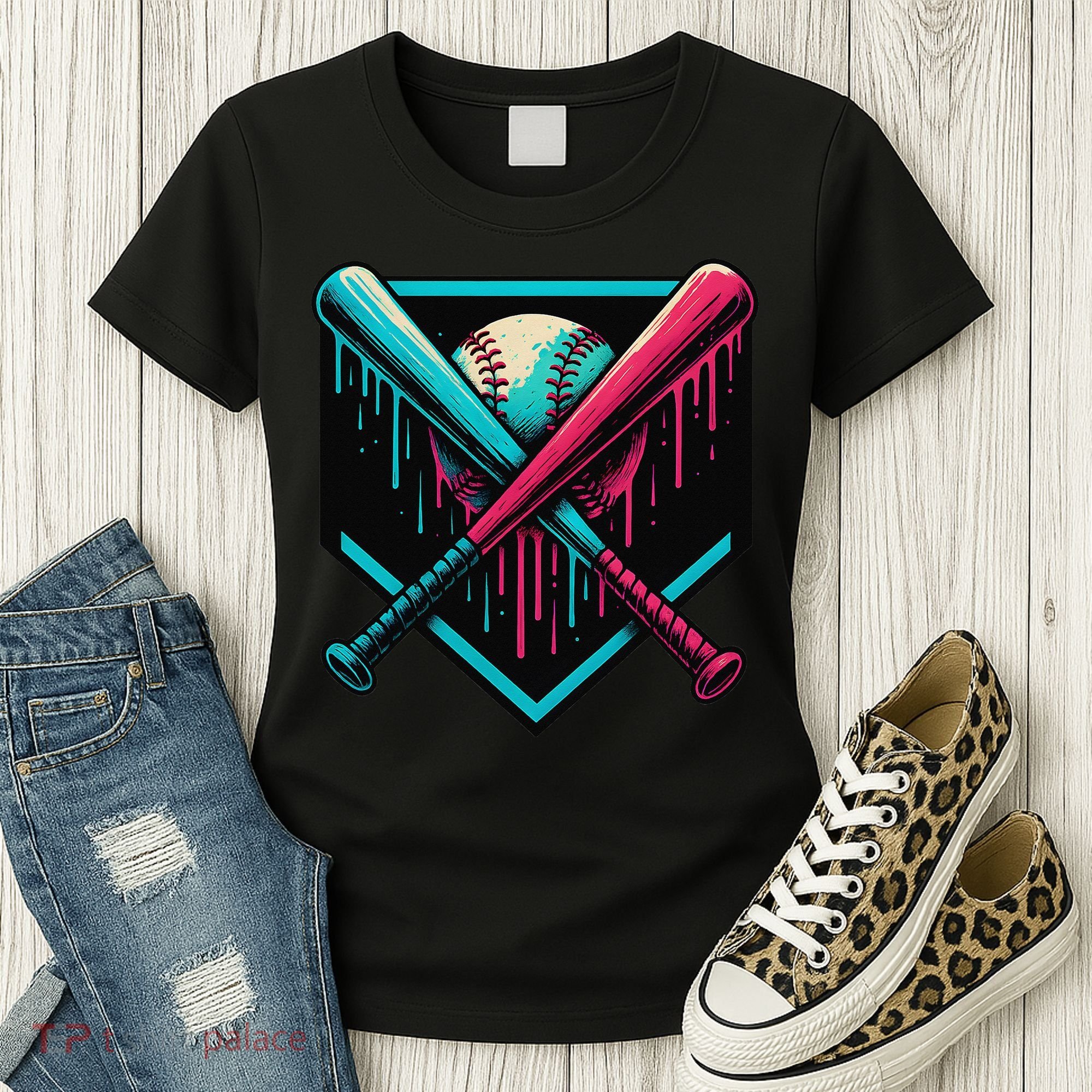 Ice Cream Dripping Baseball Home Plate Drip Respect The Women's T-Shirt