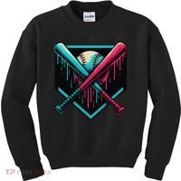 Ice Cream Dripping Baseball Home Plate Drip Respect The Kids Sweatshirt thumb 0
