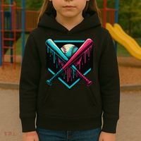 Ice Cream Dripping Baseball Home Plate Drip Respect The Kids Hoodie thumb 3