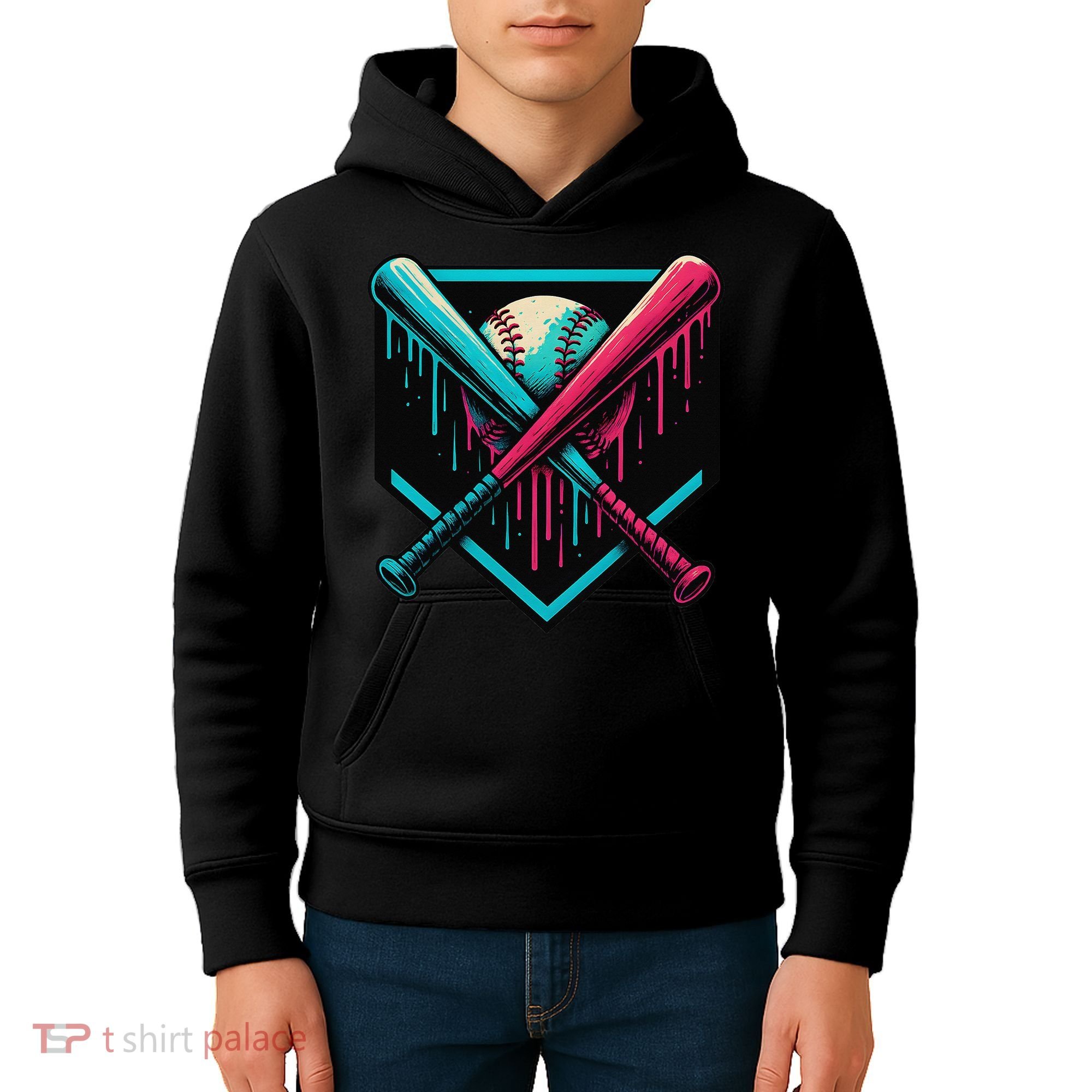 Ice Cream Dripping Baseball Home Plate Drip Respect The Kids Hoodie