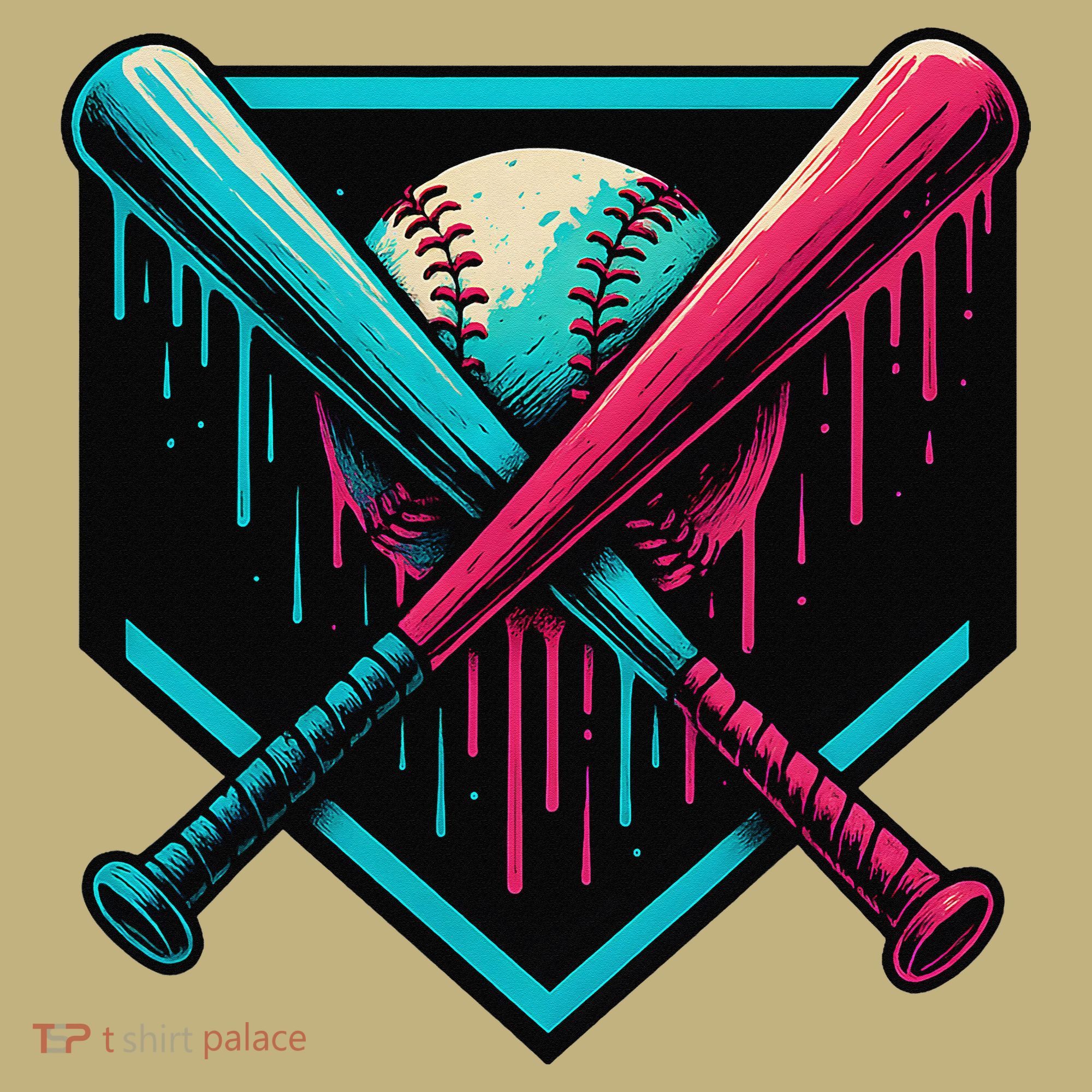 Ice Cream Dripping Baseball Home Plate Drip Respect The Kids T-Shirt