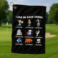 I Can Do Hard Things Teacher Golf Towel thumb 1