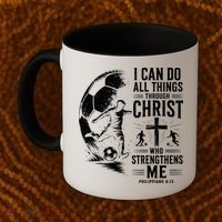 I Can Do All Things Through Christ Soccer Jesus Christian Coffee Mug thumb 2