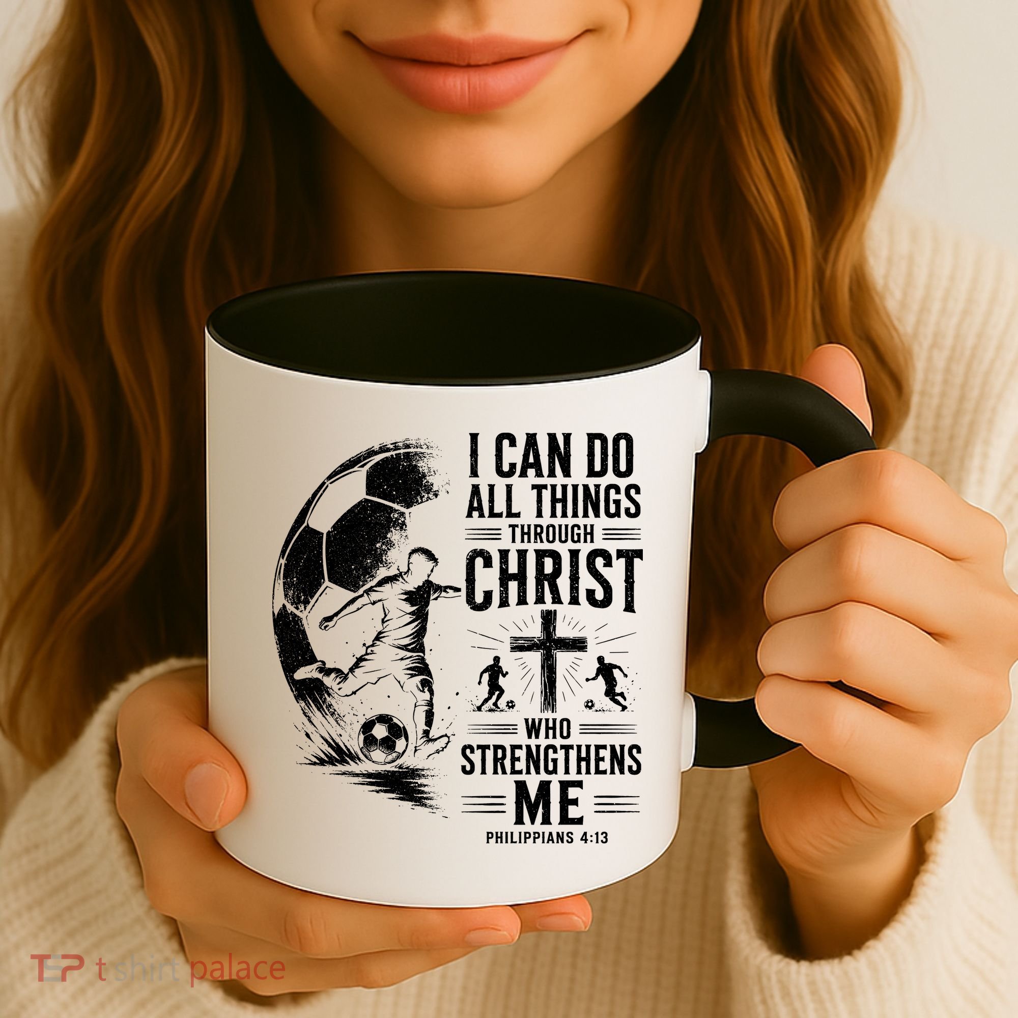 I Can Do All Things Through Christ Soccer Jesus Christian Coffee Mug