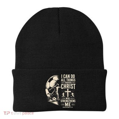 I Can Do All Things Through Christ Soccer Jesus Christian Beanie