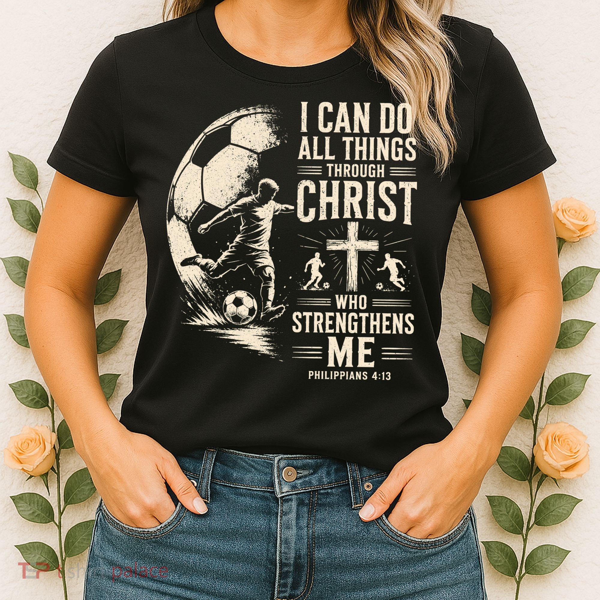 I Can Do All Things Through Christ Soccer Jesus Christian Women's T-Shirt