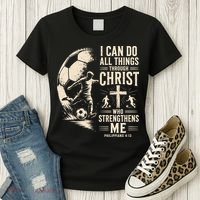 I Can Do All Things Through Christ Soccer Jesus Christian Women's T-Shirt thumb 3