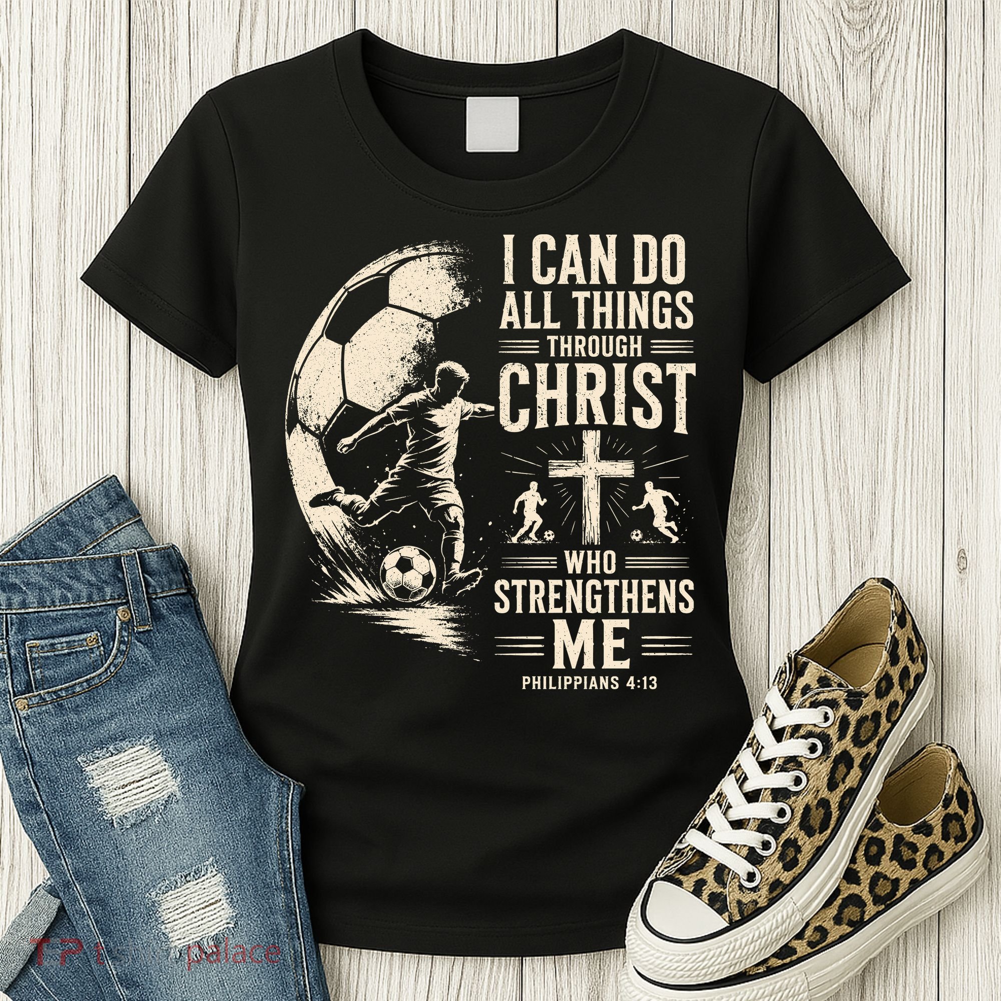 I Can Do All Things Through Christ Soccer Jesus Christian Women's T-Shirt