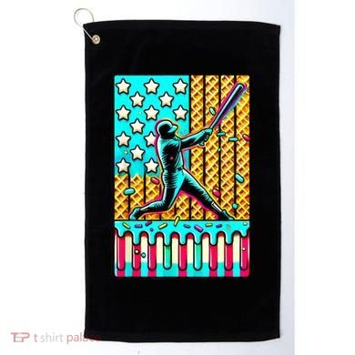 Ice Cream Drip Baseball Stuff Drip For American Flag Golf Towel