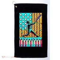 Ice Cream Drip Baseball Stuff Drip For American Flag Golf Towel thumb 0
