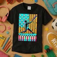 Ice Cream Drip Baseball Stuff Drip For American Flag Kids T-Shirt thumb 3
