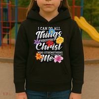 I Can Do All Things Through Christ Who Strengthens Me Kids Hoodie thumb 3